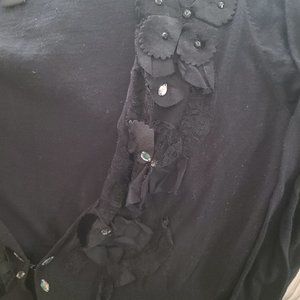 Lane Bryant Black Embellished Cardigan